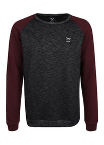 Iriedaily, Herren Sweatshirt mit Raglan-Ärmeln, Anthrazit / Rot