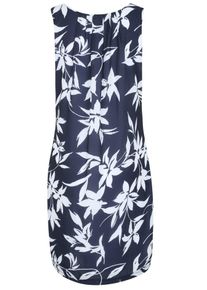 Apart, Damen Kleid mit Bluprint, aus Georgette, Creme / Marine