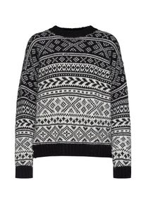 EDITED, Damen Pullover 'Evelyn', Schwarz / Weiß