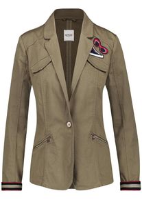 Taifun, Damen Blazer, Khaki / Rot / Wei&szlig;