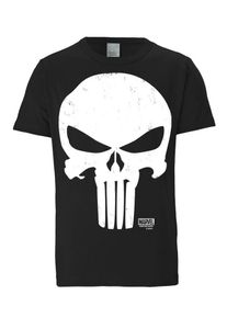 logoshirt, Herren T-Shirt "Punisher", Schwarz / Wei&szlig;