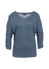 Tom Tailor, Damen T-Shirt, Himmelblau / Weiß