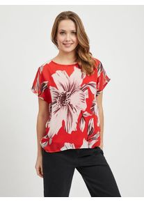 Object, Damen Blusenshirt, Rot / Naturwei&szlig;