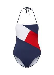 Tommy Hilfiger Underwear, Damen Badeanzug 'BANDEAU ONE-PIECE RP', Navy / Rot / Weiß