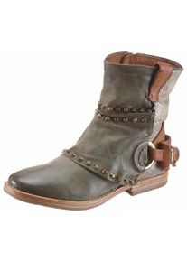A.S.98, Damen Bikerboots 'Zeport', Cognac / Khaki / Silber