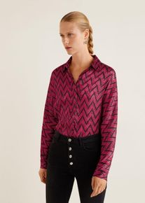Mango, Damen Hemd 'Rosi', Himbeer / Schwarz