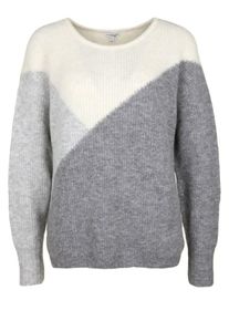 Better Rich, Damen Strickpullover 'CREW RELAX TRIANGLE', Grau / Hellgrau / Wei&szlig;
