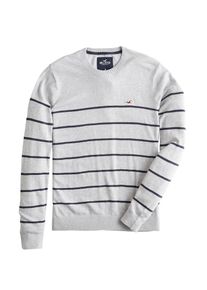 Hollister, Herren Pullover 'FG CORE CREW', Navy / Grau