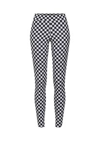Urban Classics, Damen Leggings 'Check Pattern', Schwarz / Weiß