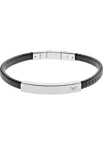 Emporio Armani, Herren Armband, Schwarz / Silber