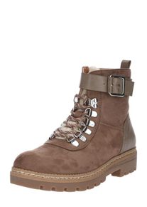 Only, Damen Stiefelette 'Bex Buckle Lace Up', Braun / Taupe