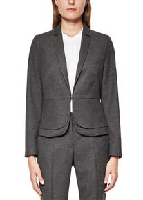 s.Oliver BLACK LABEL, Damen Flanell-Blazer mit Schößchen, Schwarzmeliert
