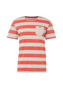 Tom Tailor, Herren T-Shirt, Hellrot / Weiß