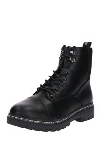 Only, Damen Boots 'Bex Lace Up Bootie', Schwarz