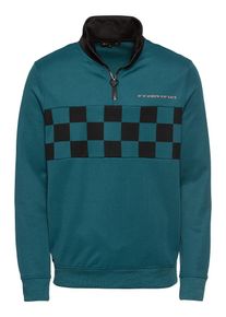 Review, Herren Sweatshirt 'TRACKTOP CYCLING', Petrol / Schwarz