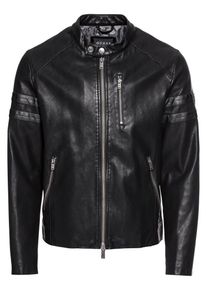 Guess, Herren Lederjacke, Schwarz