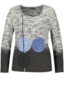 SAMOON, Damen T-Shirt, Blau / Grau / Schwarz