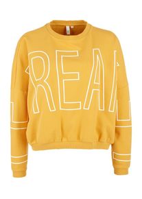 Q/S Designed By, Damen Sweatshirt, Safran / Weiß