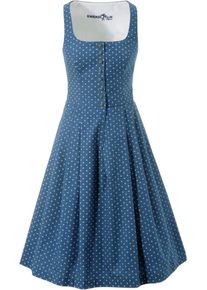 Almgwand, Damen Dirndl midi im traditionellem Muster, Blau / Wei&szlig;