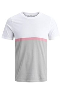 Jack & Jones JACK & JONES, Herren T-Shirt, Grau / Rosé / Weiß