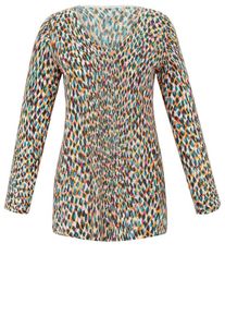 Anna Aura, Damen pullover, Rauchblau / Gelb / Altrosa / Schwarz / Weiß
