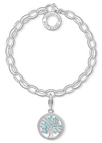 Thomas Sabo, Damen Charm-Armband Set 'Lebensbaum, SET0338-041-17' (Set, 2 tlg.), Türkis / Silber