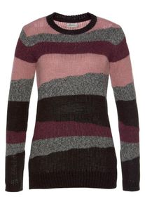 Boysen's BOYSEN'S, Damen Pullover, Graumeliert / Altrosa / Rotviolett / Schwarz
