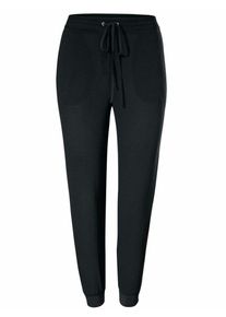 Heine, Damen Jogginghose, Schwarz / Weiß