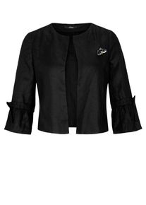 s.Oliver BLACK LABEL, Damen Leinenjacke mit Brosche, Schwarz