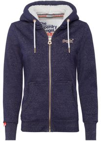 Superdry, Damen Kapuzensweatjacke 'ORANGE LABEL SPARKLE BORG', Blaumeliert
