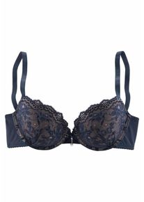 Lascana, Damen Push-up-BH mit Spitzencups und herausnehmbaren Kissen, Marine
