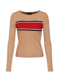New Look, Damen Shirt 'STRIPE PLACEMENT', Braun