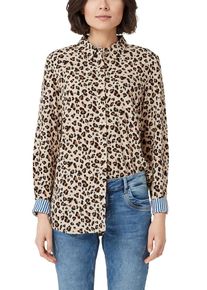 s.Oliver RED LABEL, Damen Bluse, Karamell / Cappuccino / Dunkelbraun