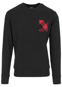 Urban Classics, Herren Contrast Pocket Crewneck, Rot / Schwarz