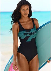 Venice Beach, Damen Badeanzug, Jade / Schwarz