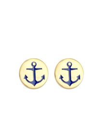 PAULO FANELLO, Herren Manschettenknopf 'Anker', Gold