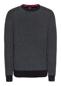 BOSS, Herren Strickpullover 'Kosweris 10210394 01', Dunkelgrau / Schwarz
