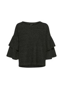 New Look, Damen Pullover mit Volants, Anthrazit