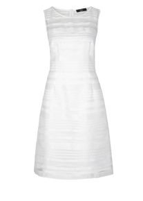 s.Oliver BLACK LABEL, Damen Streifenkleid aus Organza, Weiß
