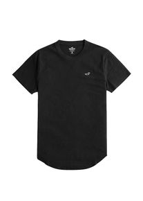Hollister, Herren Shirts 'MH SS CURVED HEM MAR 2 MD F', Schwarz