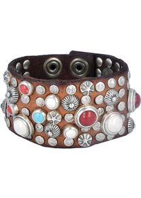 Campomaggi, Damen Armband Leder 20 cm, Braun / Silber