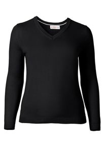 sheego Basic, Damen Pullover, Schwarz