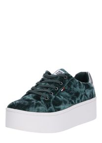 Tommy Jeans, Damen Sneaker 'CRUSH VELVET', Petrol / Wei&szlig;