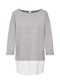 Esprit, Damen Shirt, Graumeliert / Koralle / Weiß