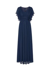 Apart, Damen Chiffonkleid mit Plisseeeinsätzen am vorderen Ausschnitt, Dunkelblau