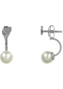 CAI Caï, Damen Paar Ohrstecker 'Herz, Pearl Love', Silber / Perlweiß