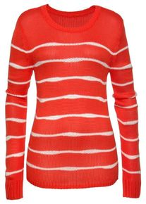 Cheer, Damen Strickpullover, Rot / Wei&szlig;