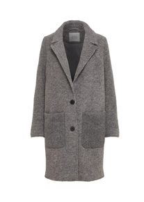 EDC by Esprit, Damen Mantel 'Knitted wool', Graumeliert