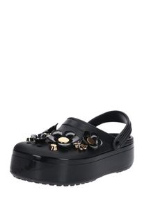 Crocs, Damen Slipper 'Crocband Platform Metallic Blooms', Schwarz