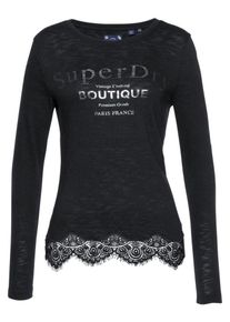 Superdry, Damen Shirt 'Annabeth Lace', Anthrazit